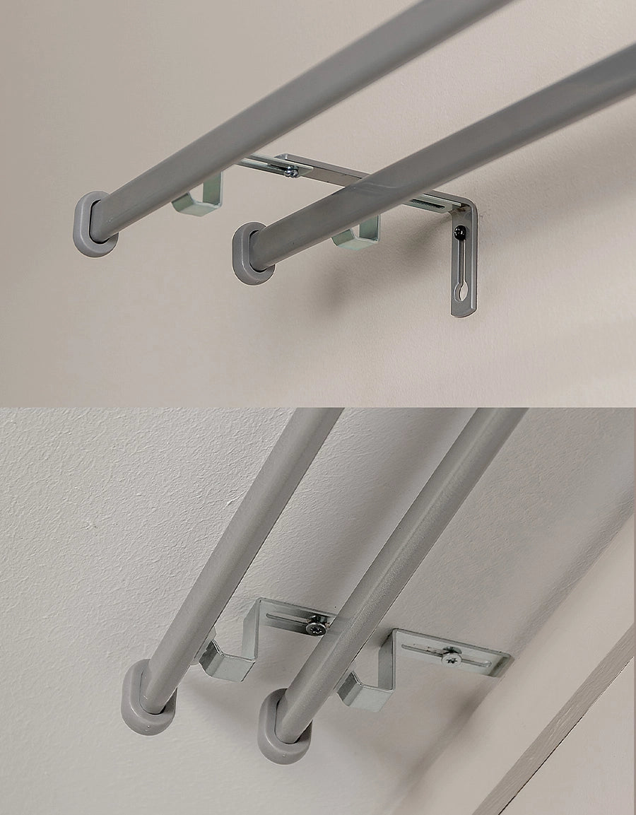 Montering på vägg och i tak, gardinstång Modena