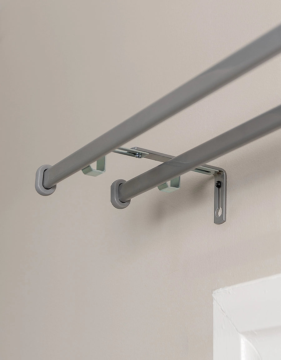 Dubbla gardinstänger i silver