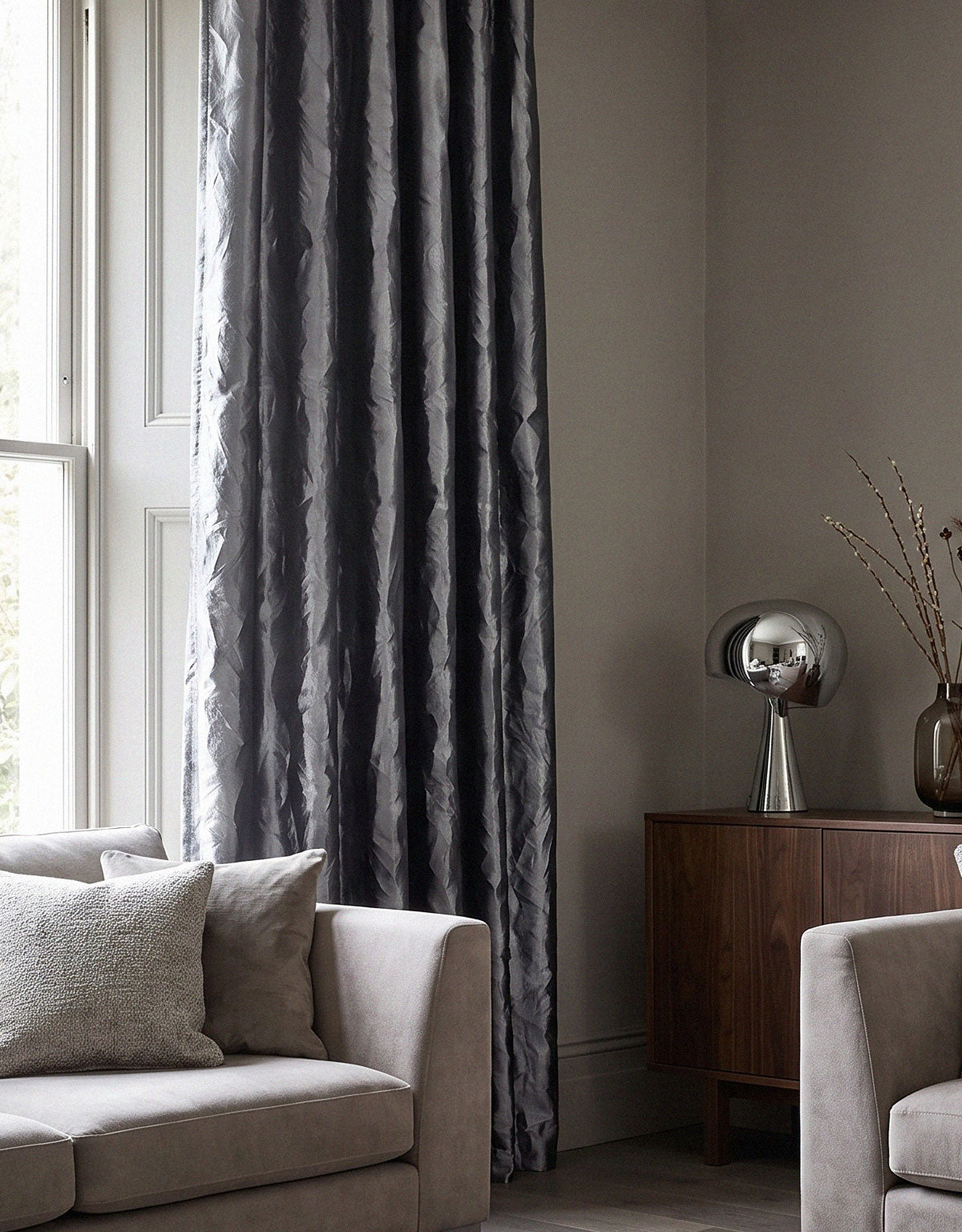 Curtain Prisma, grey, light-filtering