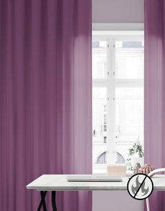Flame-retardant curtain Luton, purple, made to measure