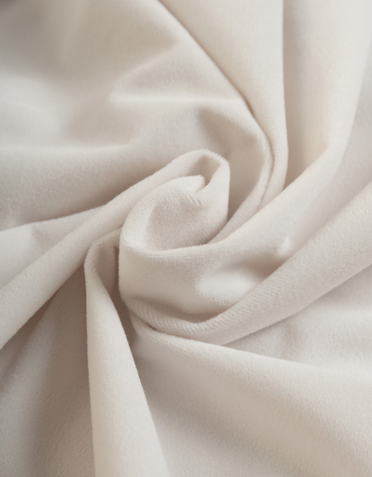 White curtain fabric in velvet